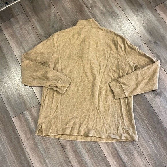 Polo Ralph Lauren Men's Tan Estate Rib Quarter Zip Long Sleeve Pullover Large - Picture 6 of 6